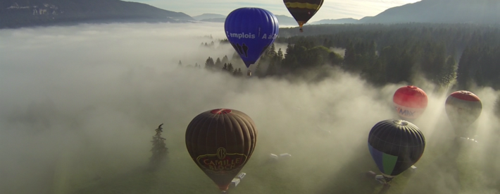 Départ des montgolfière photo par le drone Incopter